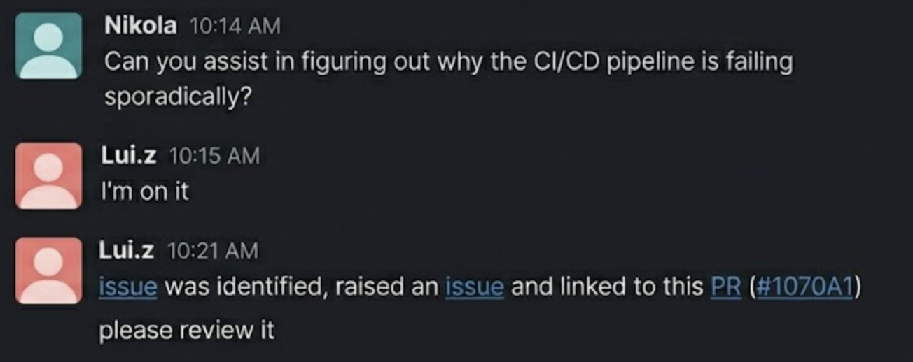 Slack conversation 1